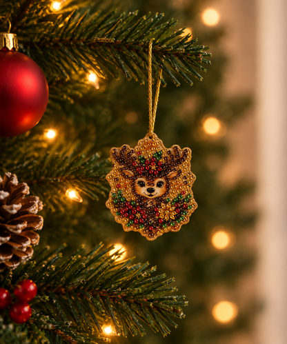 Décoration de Noël en bois cerf