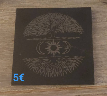 Dessous de verre " Arbre Lune&soleil"