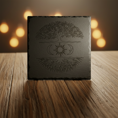 Dessous de verre " Arbre Lune&soleil"