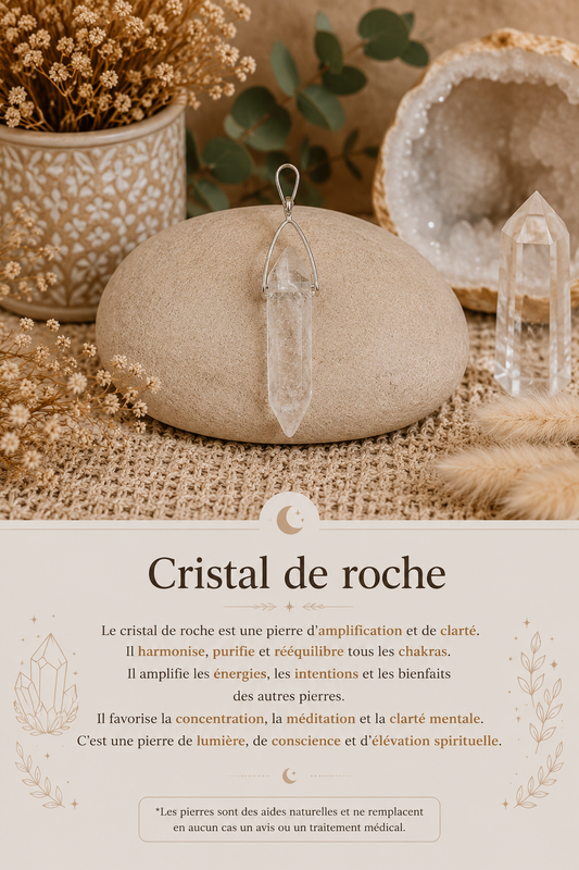 Pendentif "Pointe Cristal de roche"