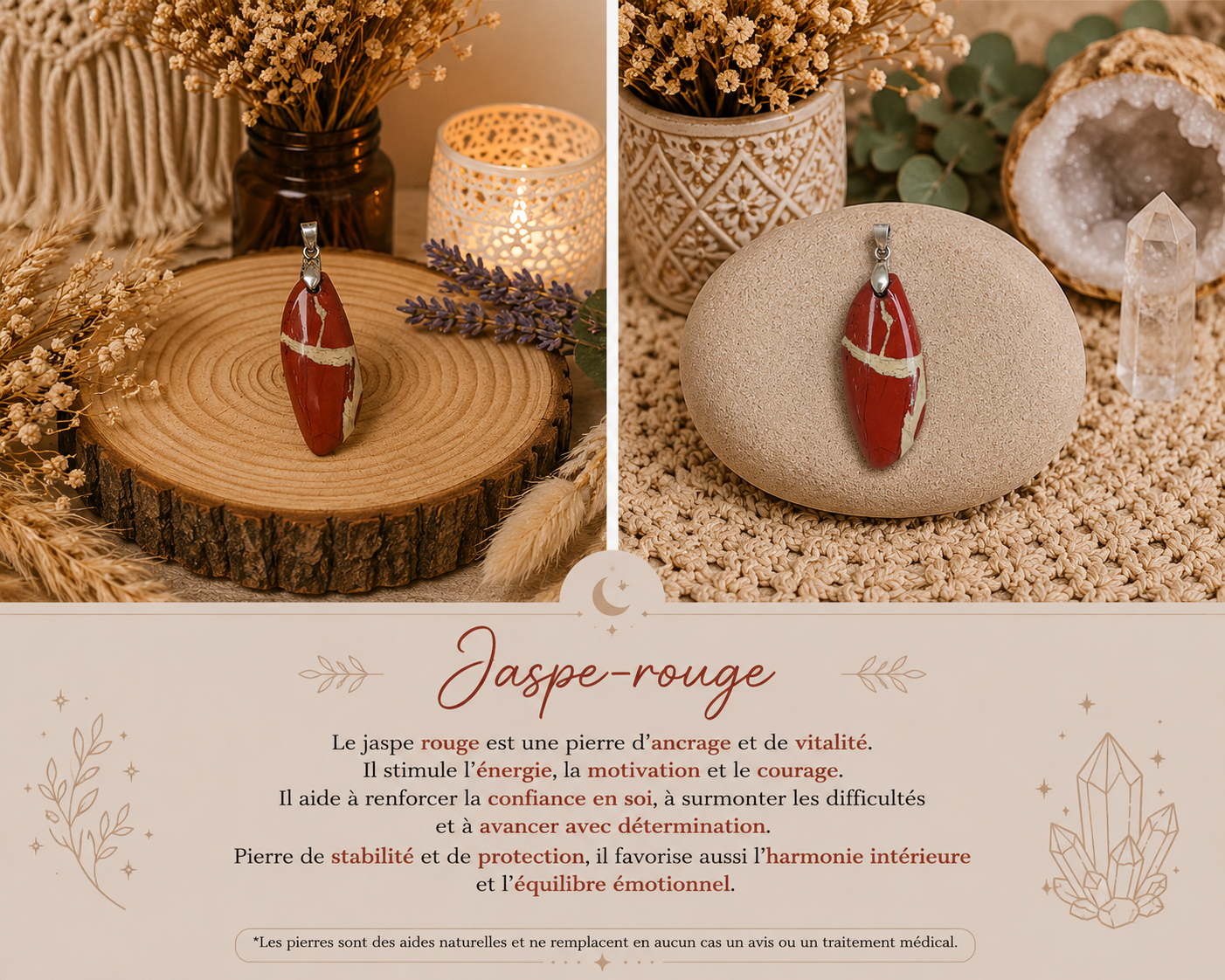 Pendentif "Jaspe-Rouge"