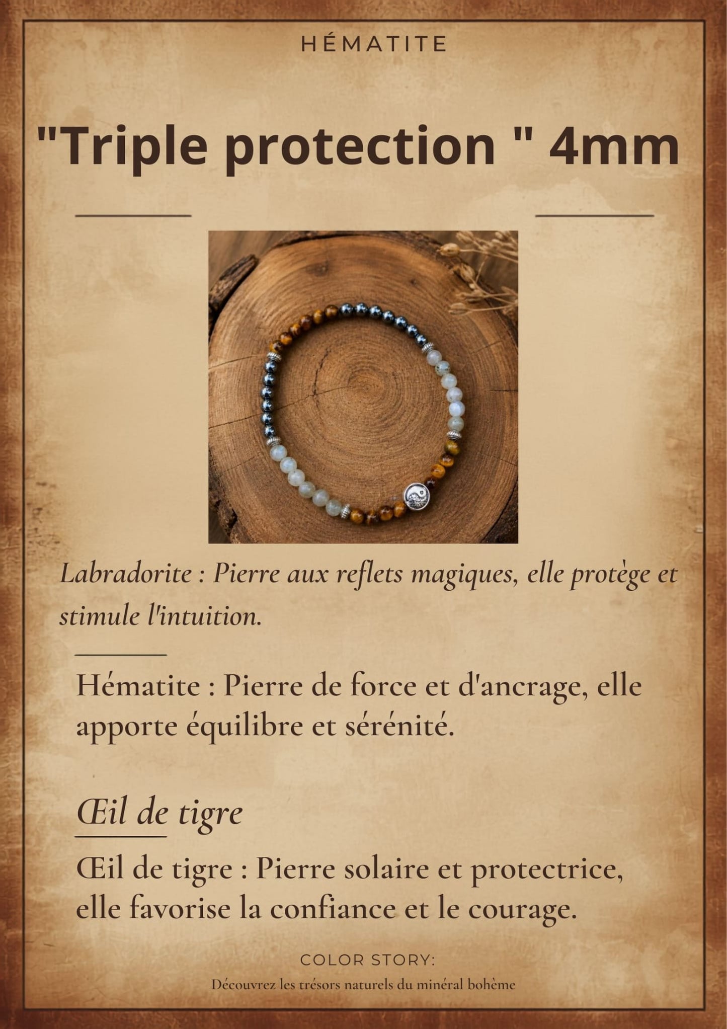 Bracelet "Triple Protection" 4mm