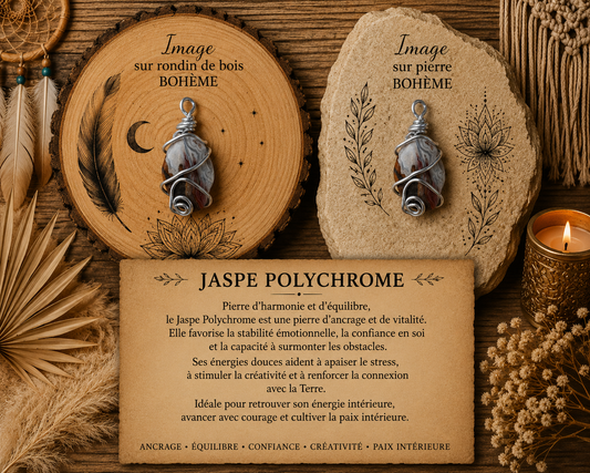 Pendentif "Jaspe Polychrome"