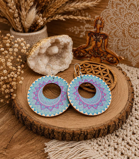 Boucles d'Oreilles "Bois coloré"