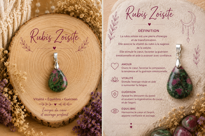 Pendentif "Rubis Zoisite"