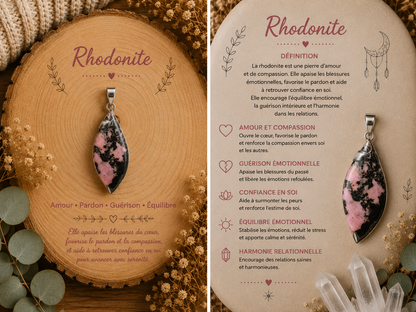 Pendentif "Rhodonite"