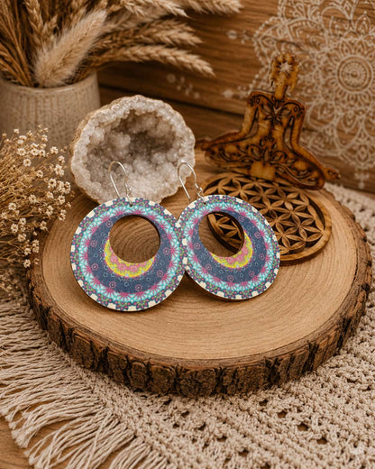 Boucles d'Oreilles "Bois coloré"