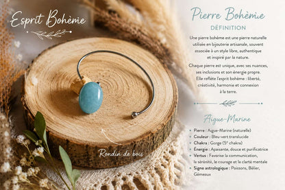 Bracelet "Jonc Aigue-Marine"