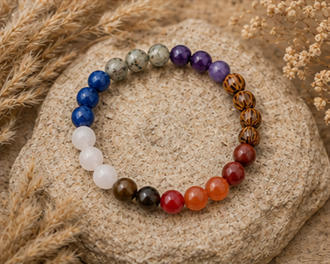 Bracelet " Bois 7 Chakras"