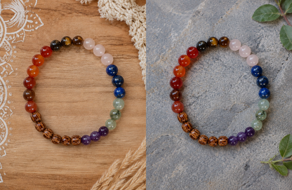 Bracelet " Bois 7 Chakras"
