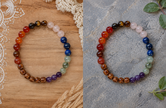 Bracelet " Bois 7 Chakras"