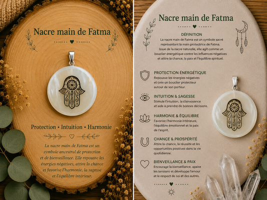 Pendentif "grande main de Fatma Nacre"