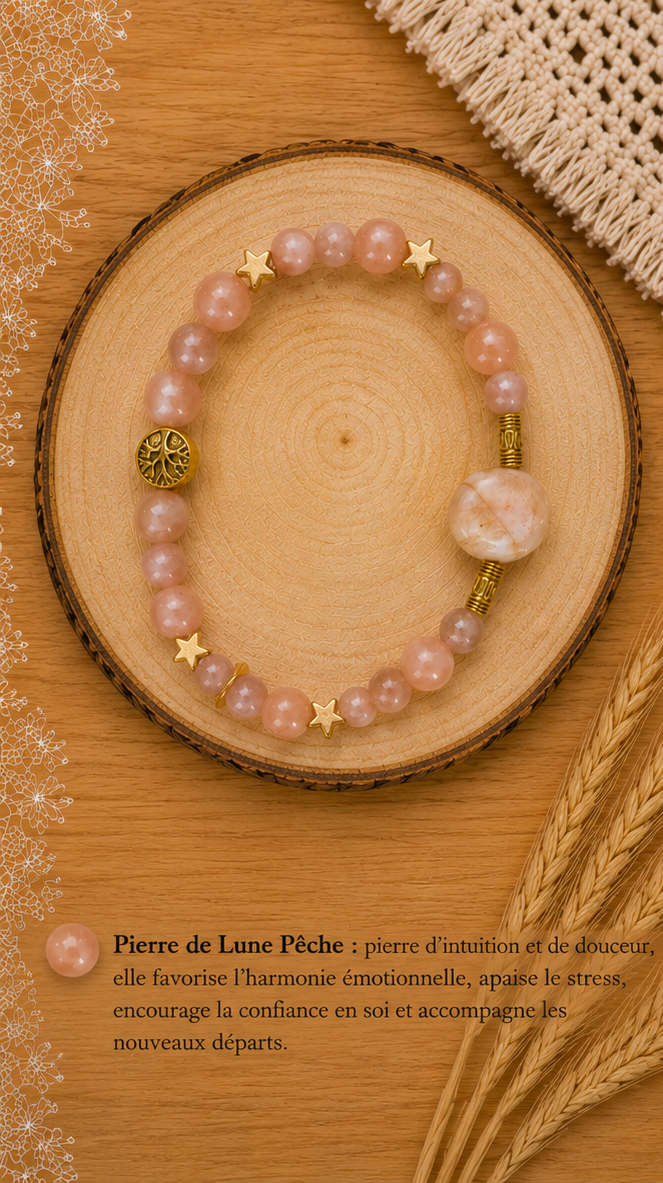 Bracelet " Lune pêche"