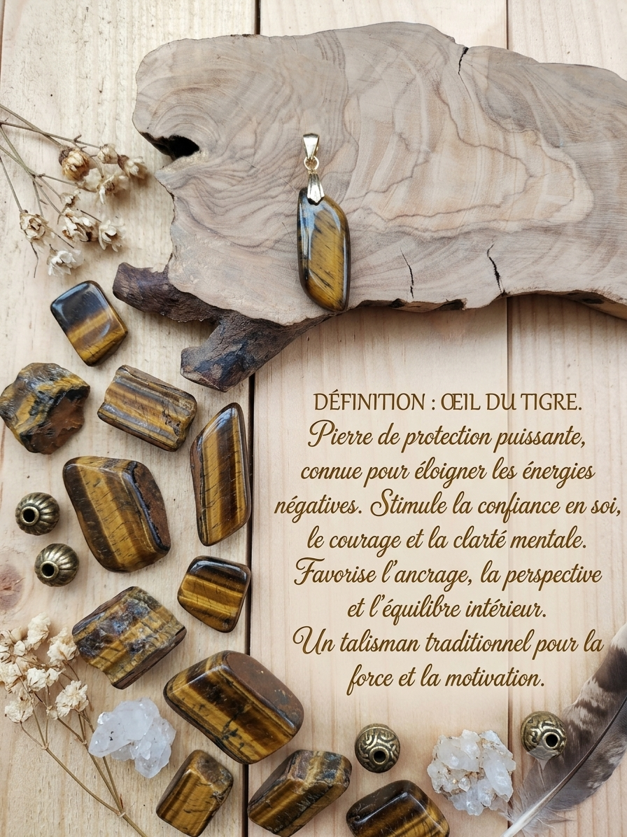 Pendentif "Oeil du tigre"