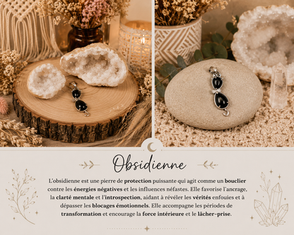 Pendentif "Chat Obsidienne"