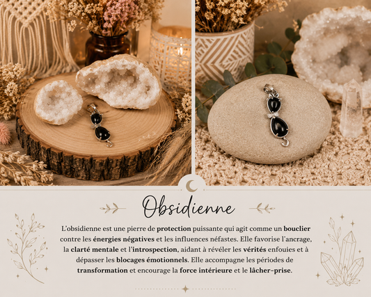 Pendentif "Chat Obsidienne"