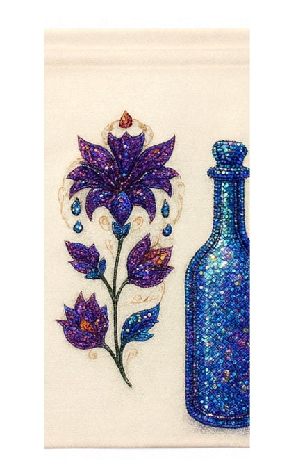 Housse Bouteille "Fleur Violette"