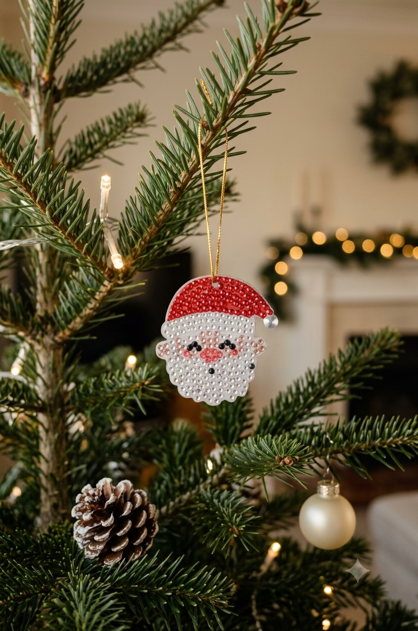 Décoration de Noël ( tête du Père Noël)