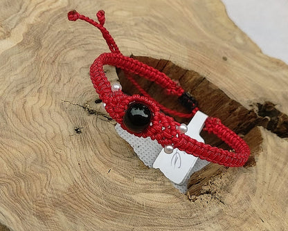 Bracelet "Macramé Obsidienne"